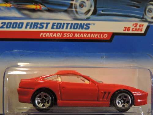 Hot Wheels Ferrari 550 Maranello ( Red )  Long Card