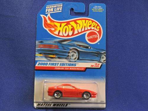 Hot Wheels Ferrari 550 Maranello ( Red )  Long Card
