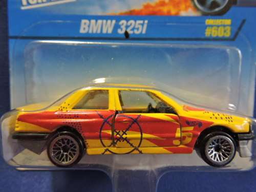 Hot Wheels BMW 325i ( Yellow & Red # 5 ) Boxie shape Long Card......