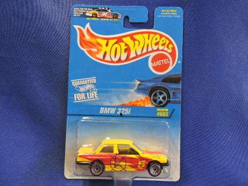 Hot Wheels BMW 325i ( Yellow & Red # 5 ) Boxie shape Long Card......