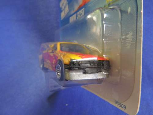 Hot Wheels BMW 325i ( Yellow & Red # 5 ) Boxie shape Long Card......
