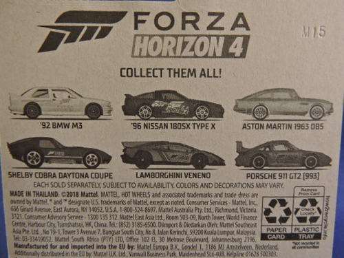 Hot Wheels BMW M3 ( White ) Forza Horizon 4  Boxie shape  Long Card......