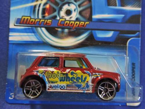 Hot Wheels MORRIS MINI COOPER ( HW Maroon ) Long Card # MINI MANIA #
