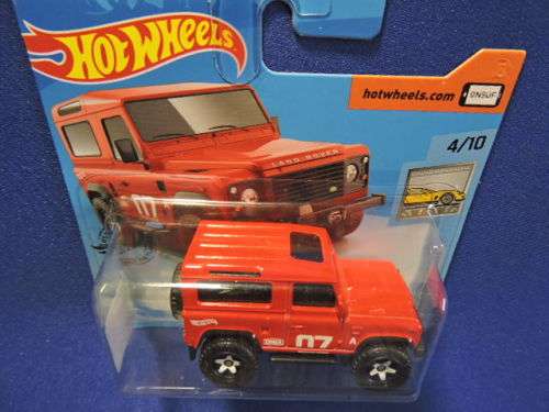Hot Wheels Land Rover Defender 90 ( Red # 07 ) Long Card