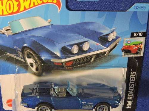 Hot Wheels Chevy Chevrolet CORVETTE STINGRAY Convertible ( Blue ) # CHEVY BLOW OUT SALE #