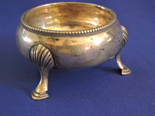 Hallmarked Sterling Silver footed salt cellar London 1892
