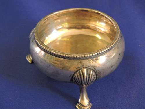 Hallmarked Sterling Silver footed salt cellar London 1892