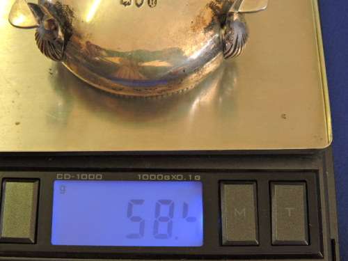 Hallmarked Sterling Silver footed salt cellar London 1892