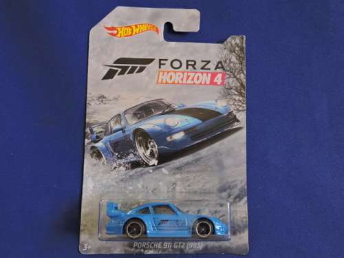Hot Wheels PORSCHE 911 GT2 ( Blue  FORZA Horizon 4  ) Long Card 6/6