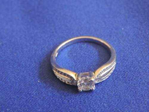 Sterling Silver and Cubic Zirconia ring Xmas give away  Look at my other listings