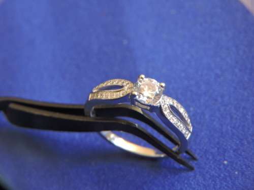 Sterling Silver and Cubic Zirconia ring Xmas give away  Look at my other listings