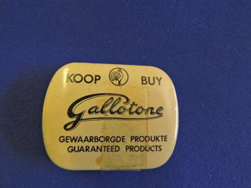 Vintage GALLOTONE Needle Tin Gramophone needle Tin with Gold needles