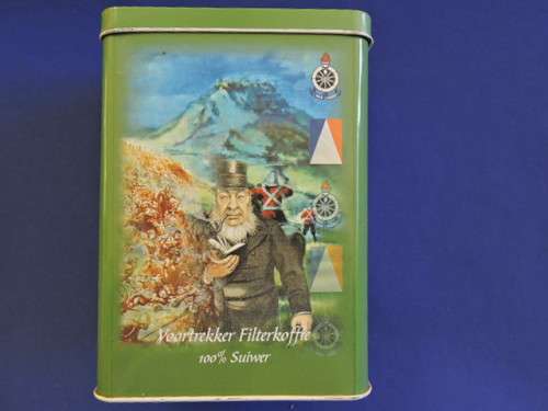 Vintage Afrikana Paul Kruger Voortrekker Koffie Blik Coffee Tin