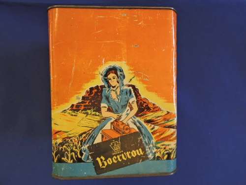 Vintage Afrikana Boervrou Koffie Blik  Coffee Tin