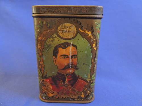 Vintage Anglo Boer War tin The Absent Minded Beggar Lord Kitchener & Roberts