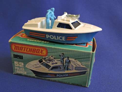 Matchbox NEW 52 POLICE LAUNCH Boat Mint in Box  Like Hot Wheels