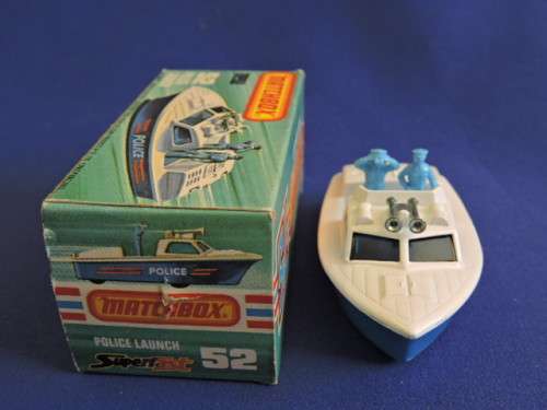 Matchbox NEW 52 POLICE LAUNCH Boat Mint in Box  Like Hot Wheels