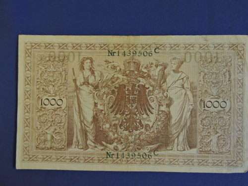 Reichsbanknote German Bank Note 1000 Mark 1910