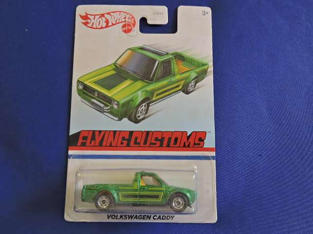 Hot Wheels Volkswagen VW Caddy ( Green ) Flying Customs  Long Card