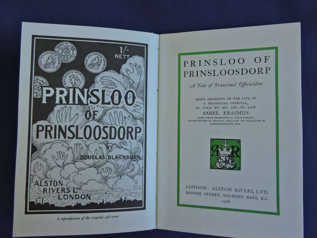 PRINSLOO OF PRINSLOOSDORP. A tale of Transvaal Officialdom Afrikaner Book Boek