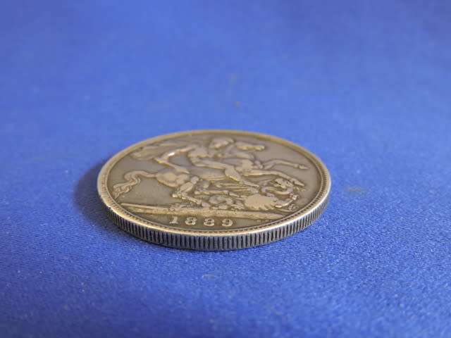 1889 5 Shilling Crown Silver coin  .925 Silver