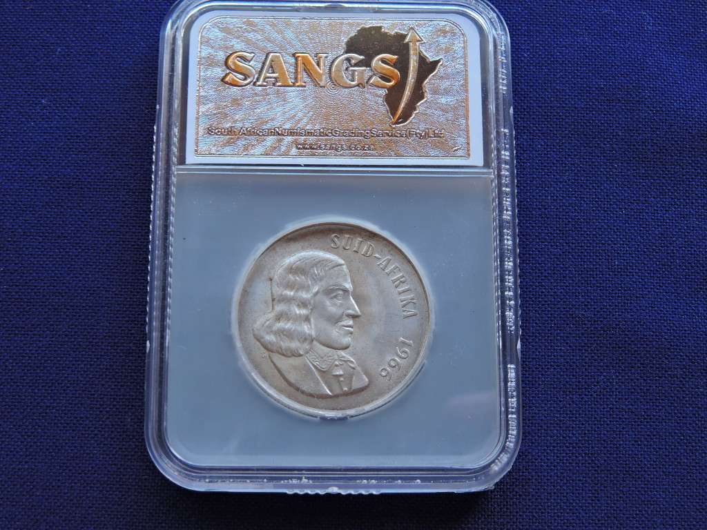 1966 SA R1 Rand Silver Coin Afrikaans  Graded MS64 (UNC)