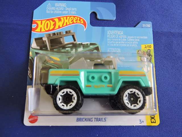 Hot Wheels BRICKING TRAILS  ( LEGO CAR  Teal ) collect them all