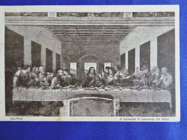 Leonardo Da Vinci  The Last Supper Postcard. Milano  Dated 08 Sept 1925