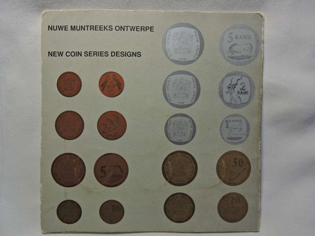 SA 1989 NEW COIN SERIES PATTERN PIECES by SAM ( South African Mint )