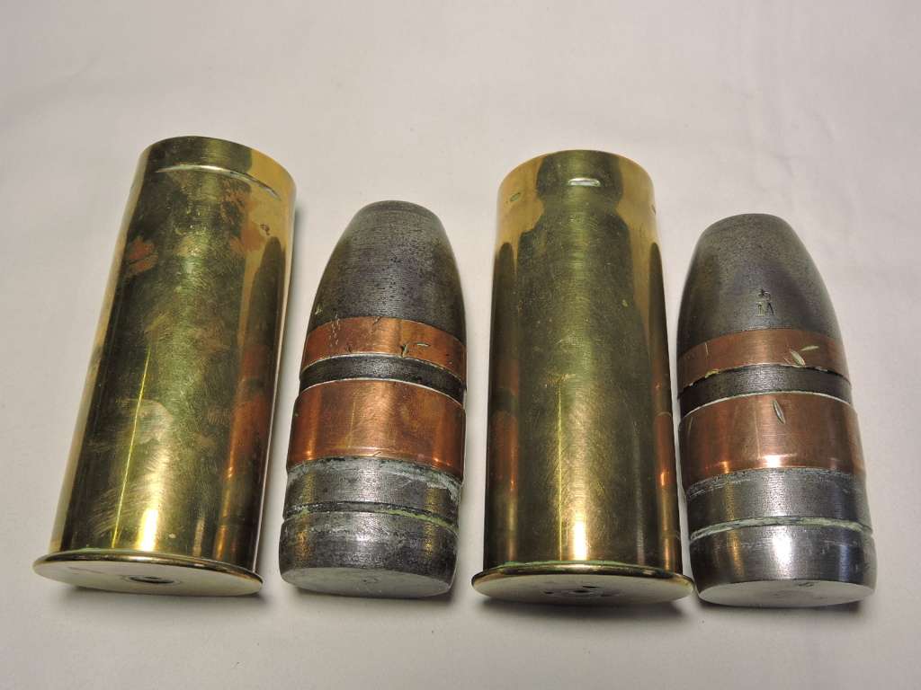 Military Cannon shells and heads like Pom Pom used during Boer War. x 2 Both deactivated