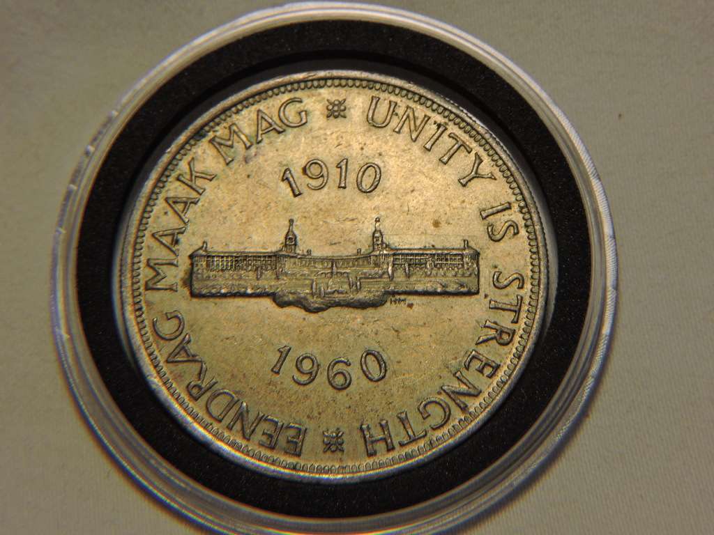 1960 SA Union 5 Shilling Crown Silver coin