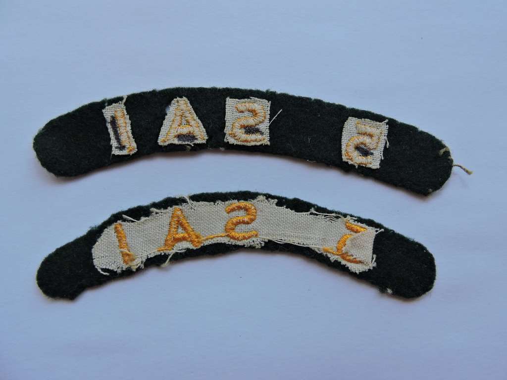 SADF 5 SAI cloth badge x 2
