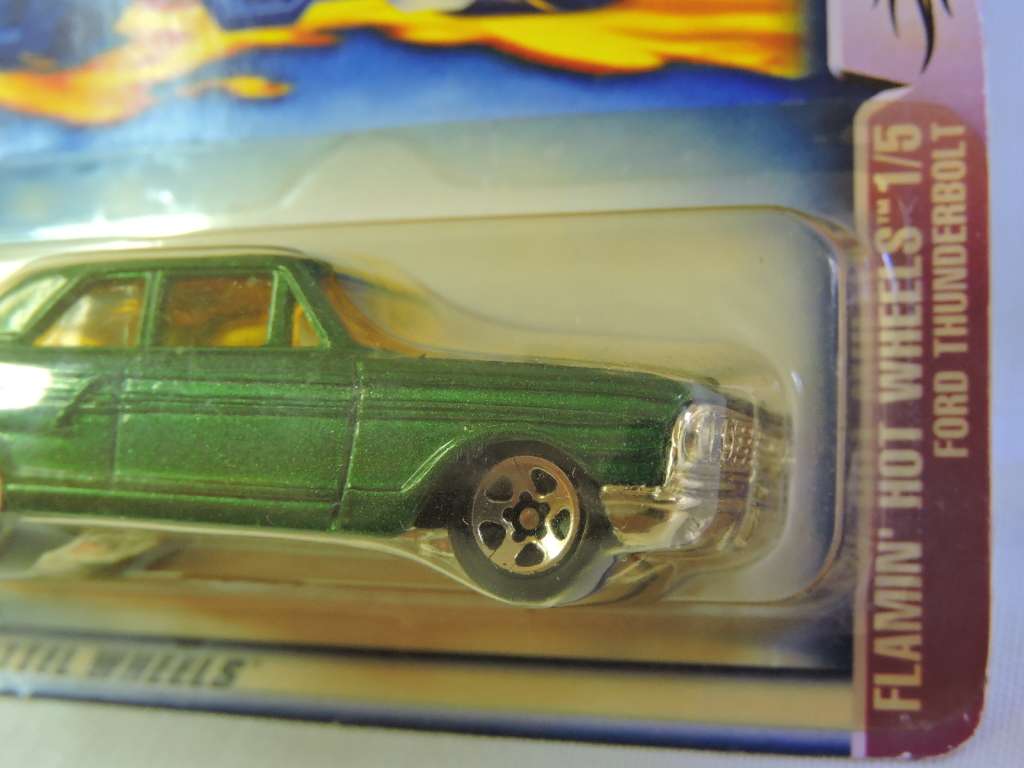 Hot Wheels FORD Thunderbolt ( Green - Yellow flames ) Released 2002  WOW !!