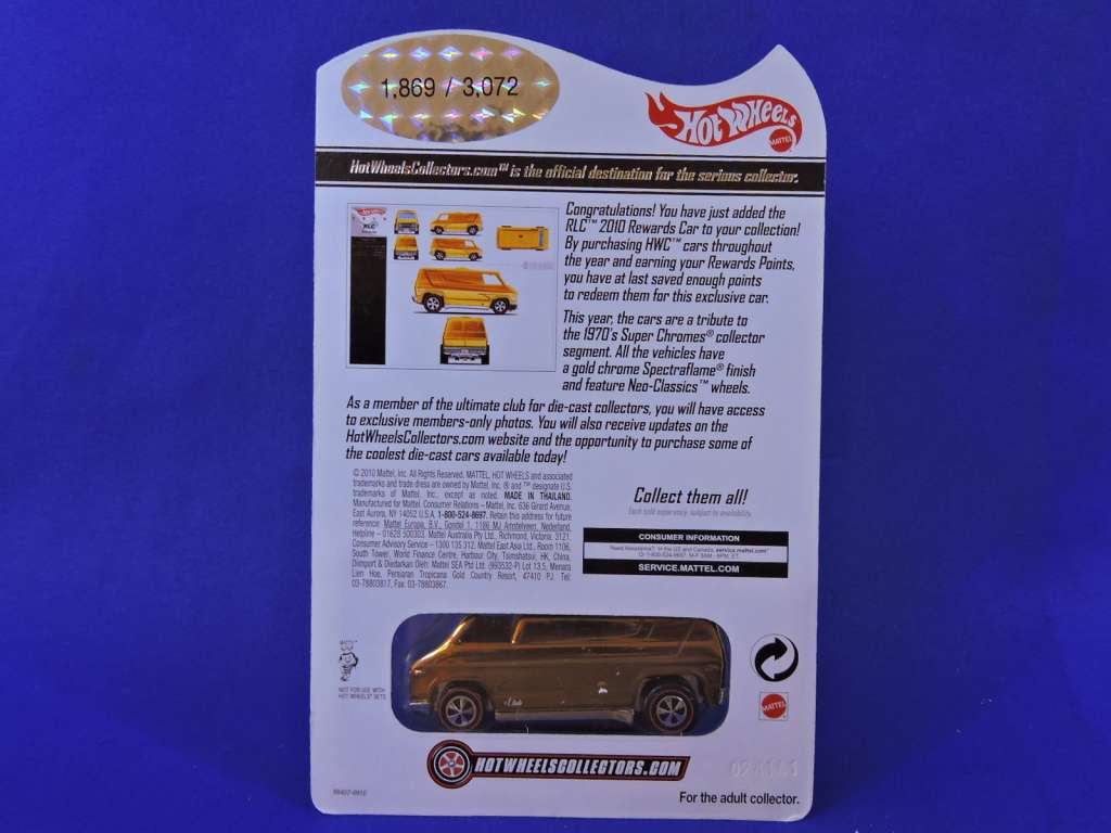 Hot Wheels SUPER CHROMES Super Van ( Gold ) 2010 RLC Rewards Series 1869/3072