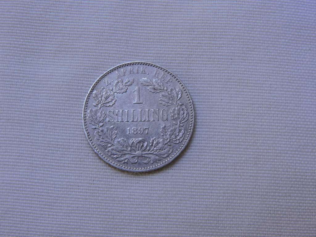 1897 ZAR 1 Shilling Paul Kruger .925 Sterling Silver coin