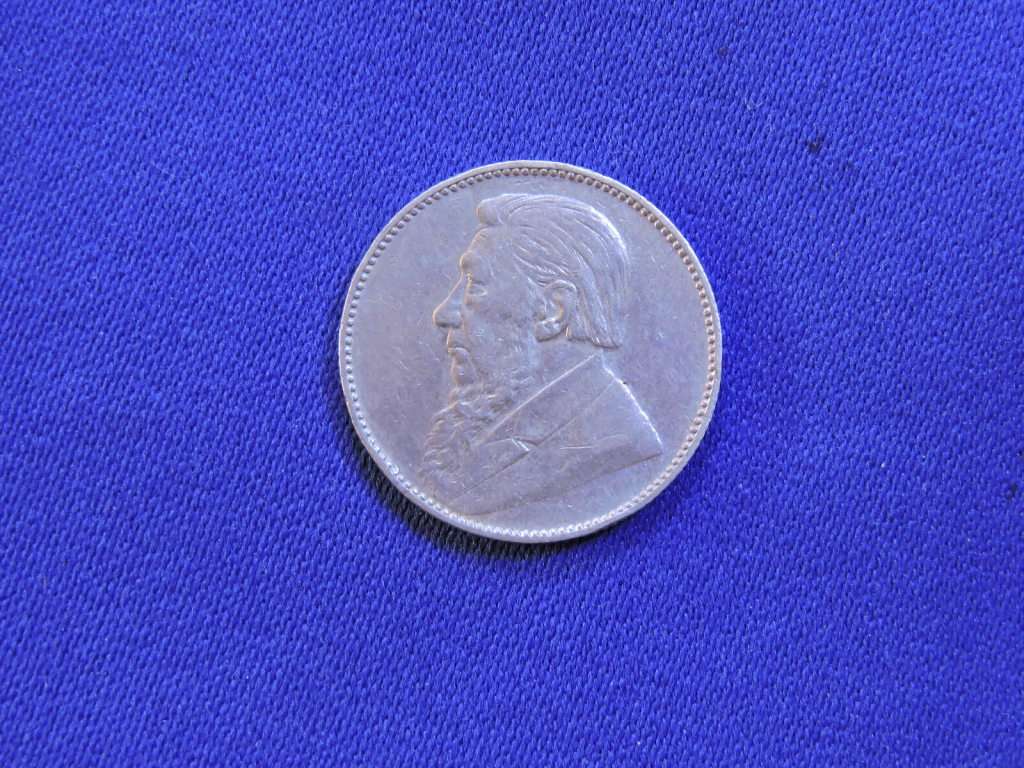 1897 ZAR 1 Shilling Paul Kruger .925 Sterling Silver coin