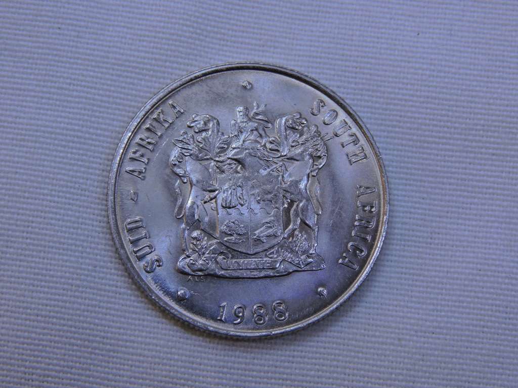 UNC 1988 South Africa R1 Springbok Rand Coin
