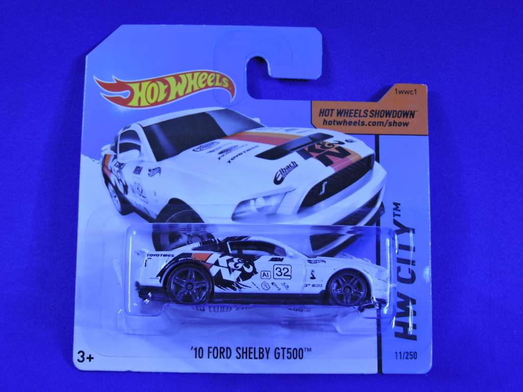 Hot Wheels FORD  Shelby GT 500  ( Blue with Yellow flames )  Like Mustang