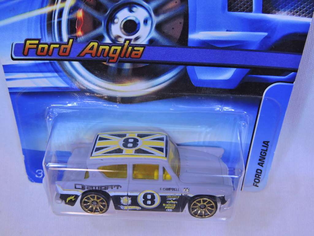 Hot Wheels FORD Anglia ( Grey/Black #8 ) Multi Spoke Rims   Long Card