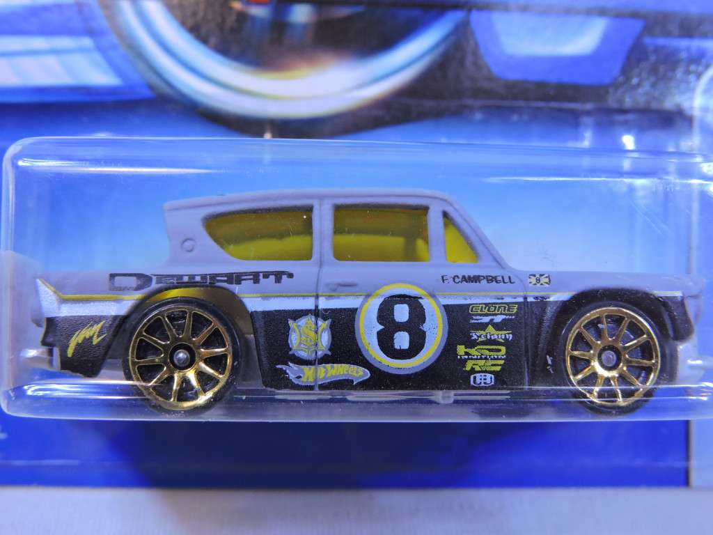 Hot Wheels FORD Anglia ( Grey/Black #8 ) Multi Spoke Rims   Long Card