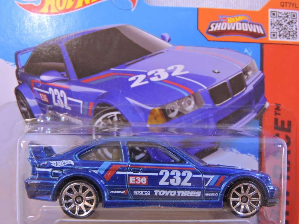Hot Wheels BMW E36 M3 Race ( Blue #232 ) Dolphin shape