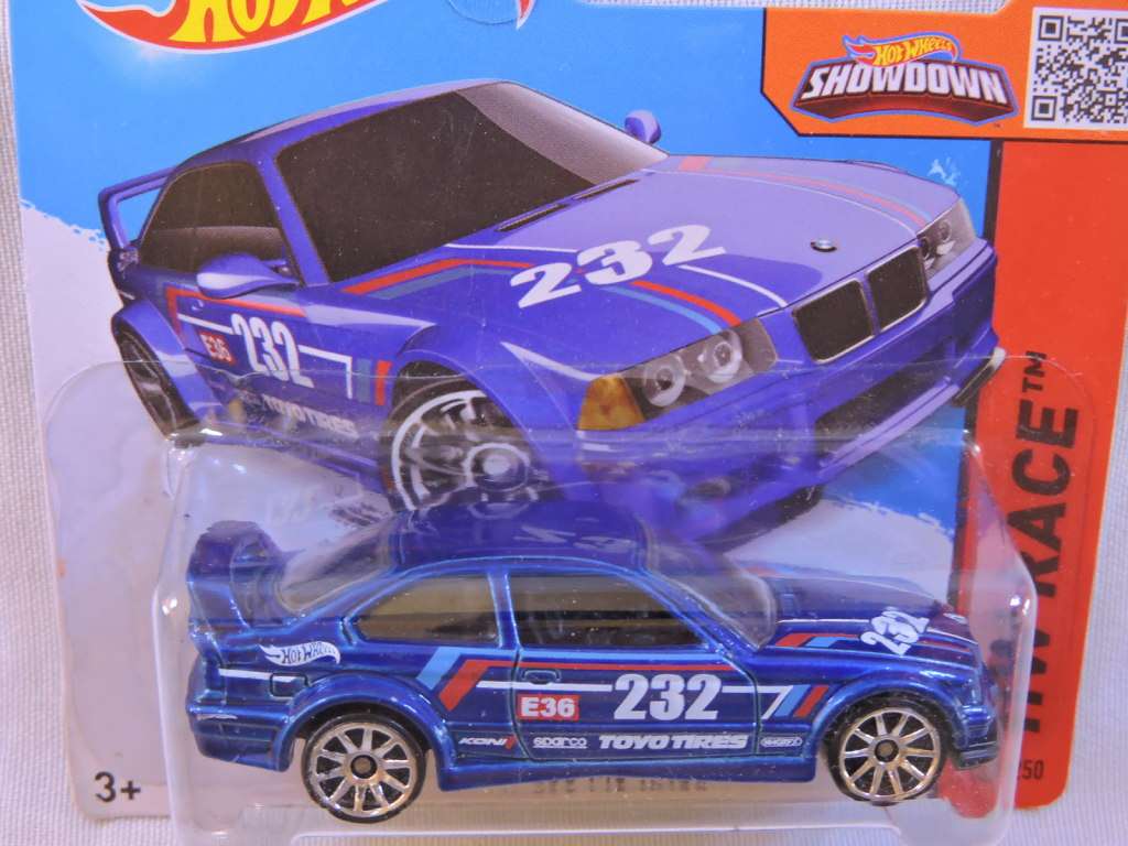 Hot Wheels BMW E36 M3 Race ( Blue #232 ) Dolphin shape