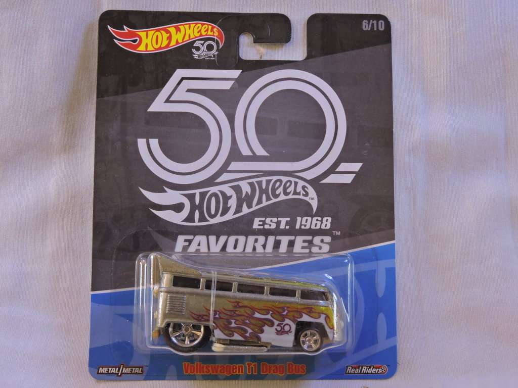 Hot Wheels VW Volkswagen T1 Drag Bus Kombi  ( Silver ) Full metal with Real Riders