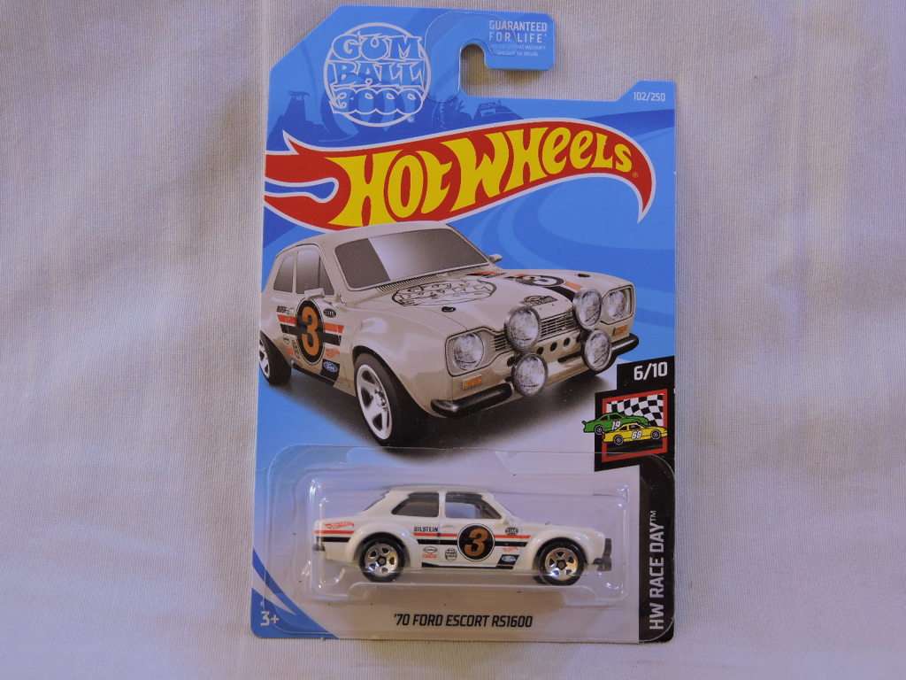 Hot Wheels  FORD Escort RS 1600 ( Gum Ball #3 )  Long Card