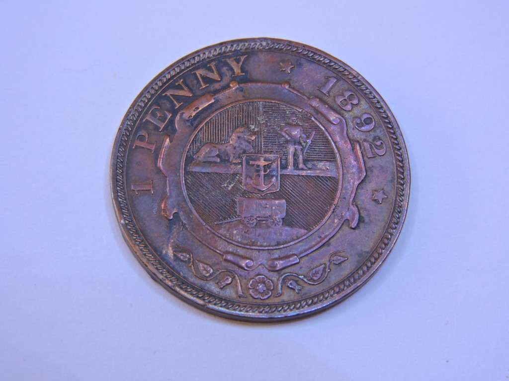 1892 ZAR 1 Penny ( 1D )  Paul Kruger filler coin