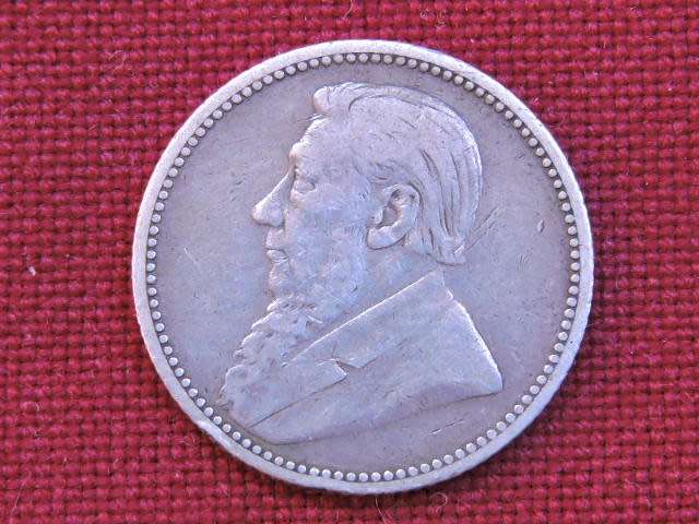 1893 ZAR 6d Sixpence Paul Kruger .925 Sterling Silver coin LOW MINTAGE RARE COIN
