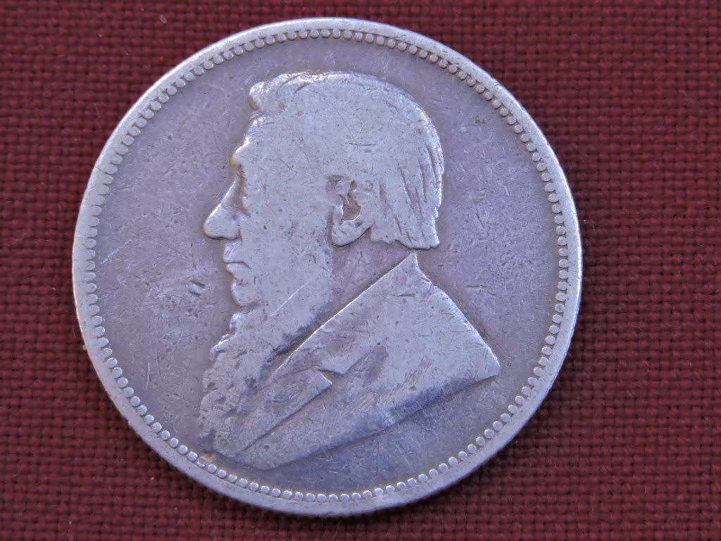1894 ZAR 2 Shillings ( Florin ) Paul Kruger .925 Sterling Silver coin