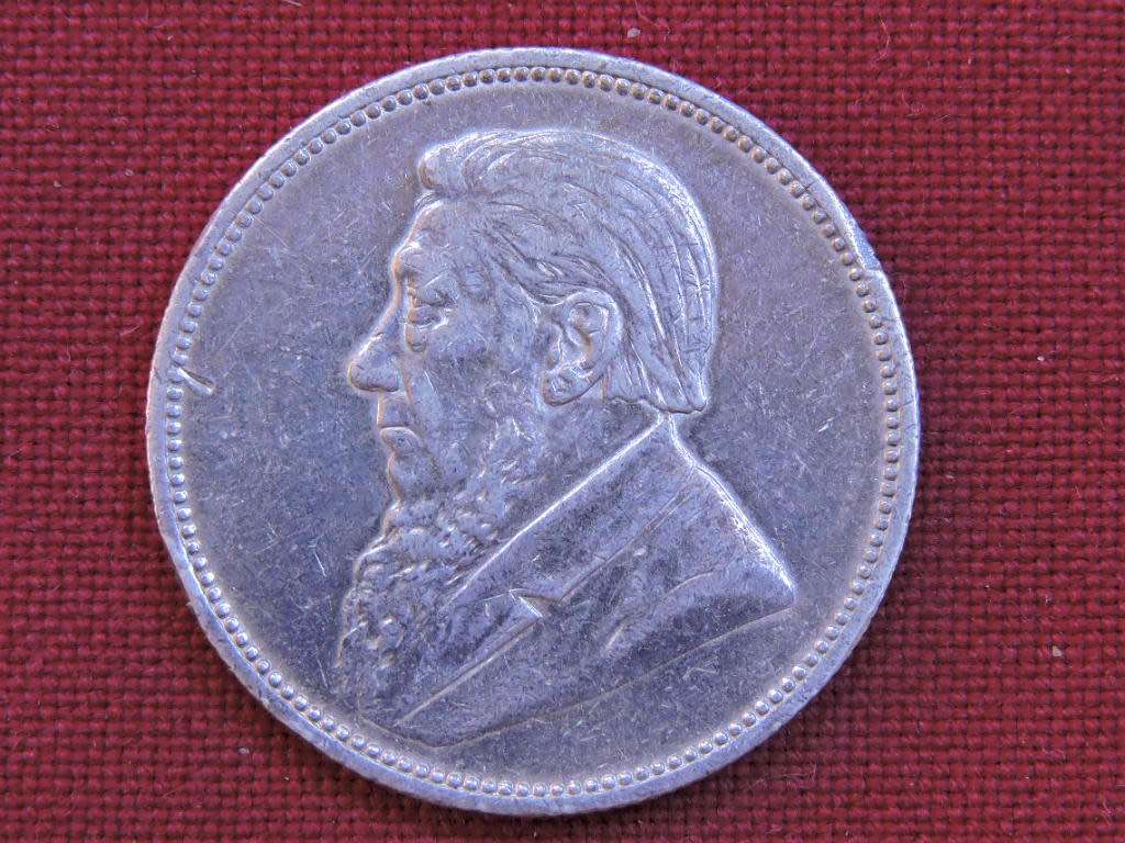 1897 ZAR 2 Shillings ( Florin ) Paul Kruger .925 Sterling Silver coin