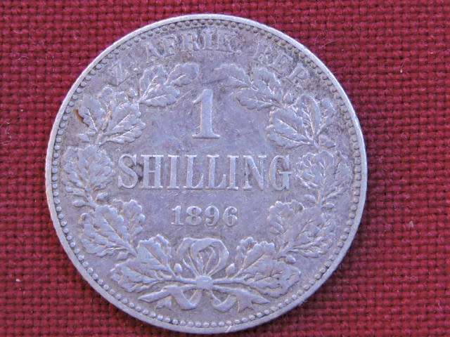 1896 ZAR 1 Shilling ( Shilling ) Paul Kruger .925 Sterling Silver coin