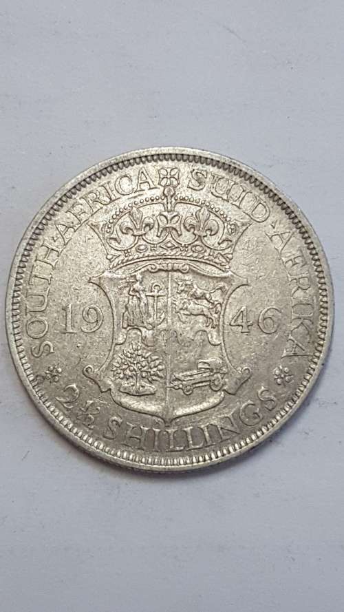 1946 South Africa half crown silver coin 2.5 shillings RARE mintage 11388  # REDUCED #..